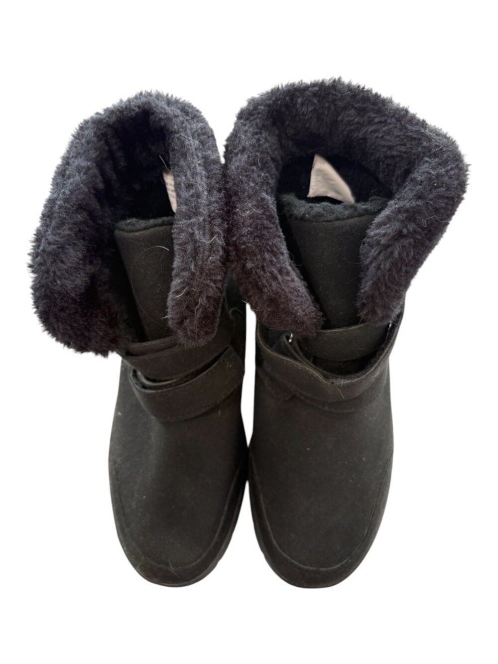Black Faux Fur Lined Ankle Snow Boots Women's 10 (2674-1)